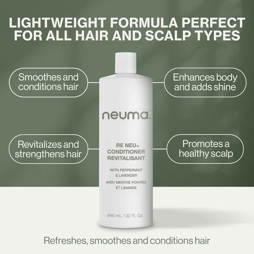 NEUMA Re Neu Conditioner 32 Fl. Oz. Revitalizing Conditioner Sulfate Free Paraben Free, Peppermint & Vanilla Scent