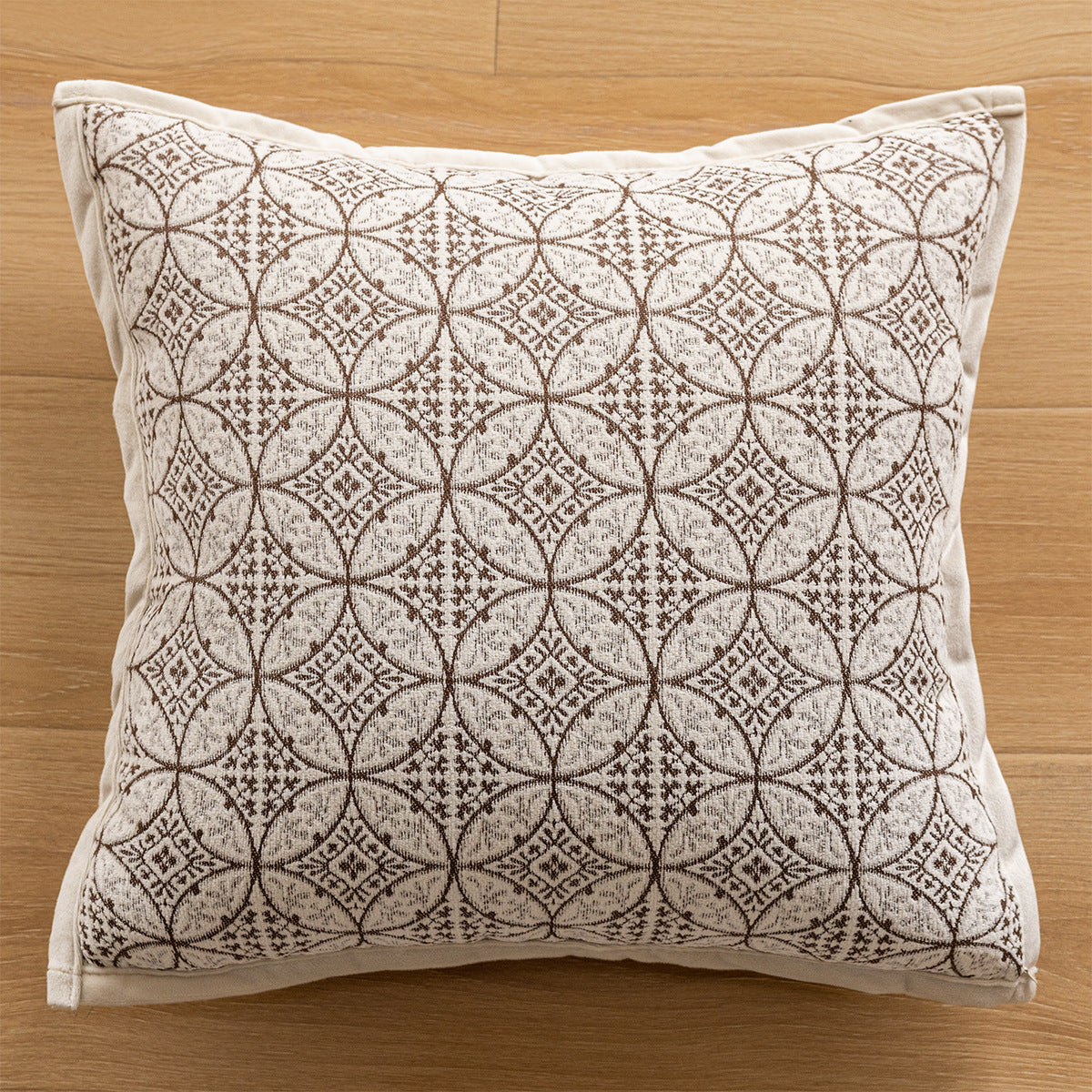 French-Style Sofa Cushion Cover Geometric Floral Design 45x45cm