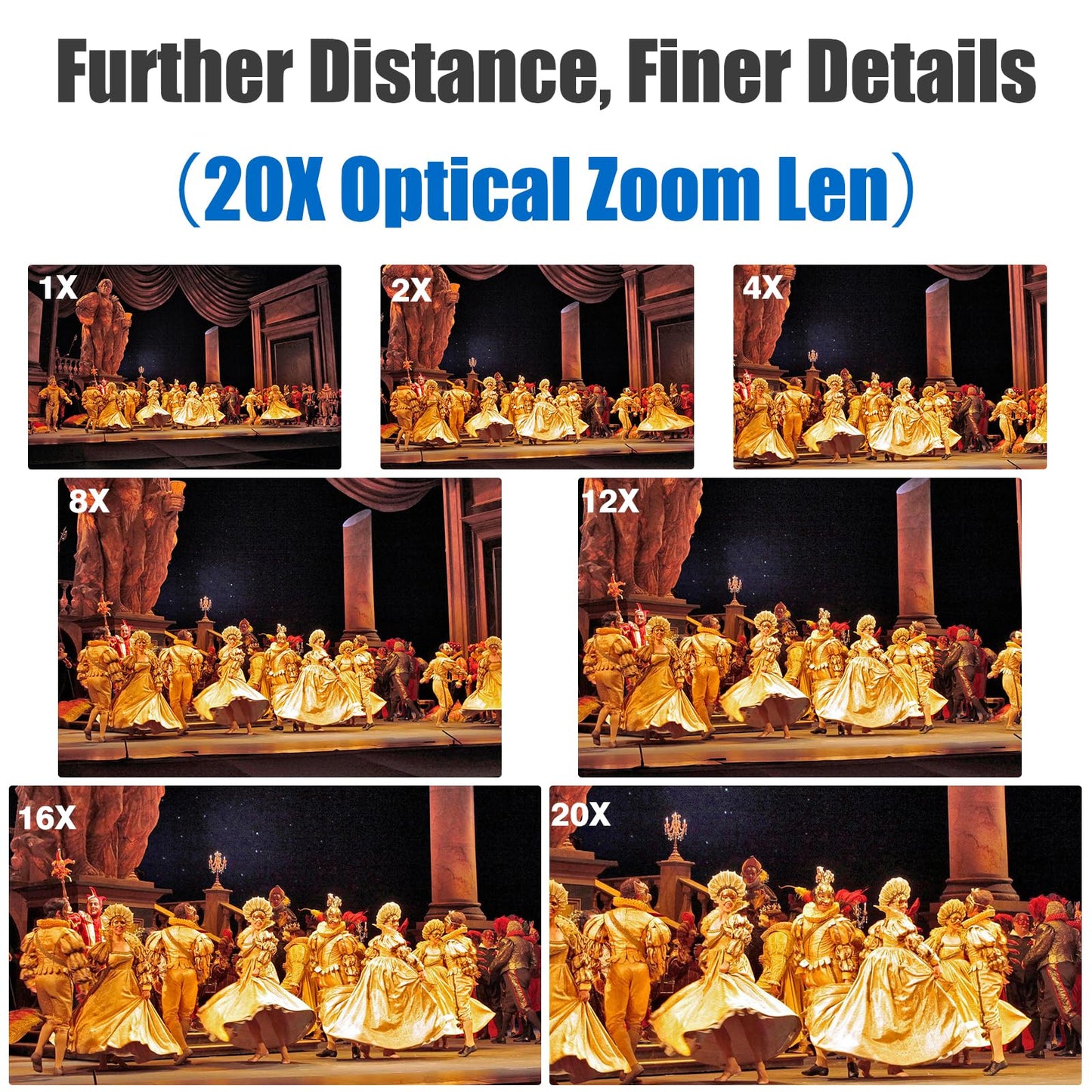 4K HDMI PTZ Camera,Optical 20X Zoom Conference Room Camera,Auto Focus and auto Tracking,with IP/USB3.0/HDMI/RS232/RS485 for Live Streaming Video Conference and Church Education 
