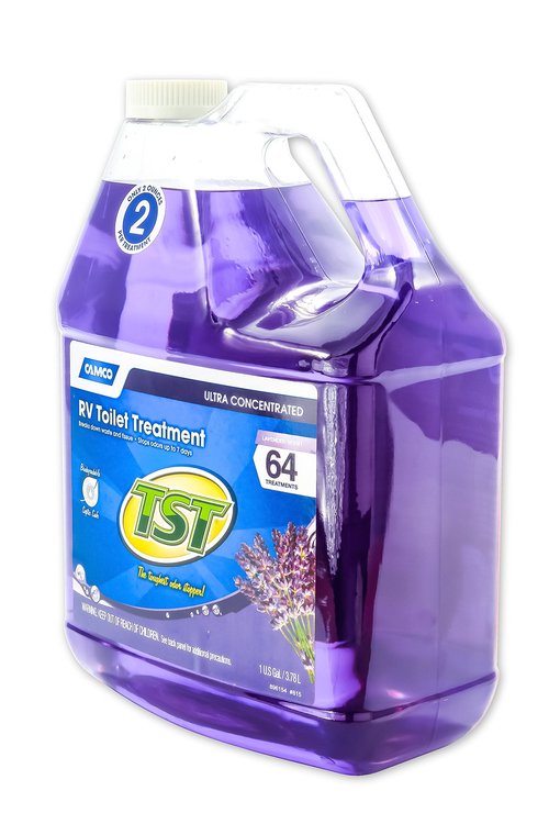 Camco TST MAX RV Toilet Treatment 1-Gallon - Control Unwanted RV Sewer Odors & Break Down Waste and RV Toilet Paper - Biodegradable Septic Safe Formula - Lavender Scent (41557)