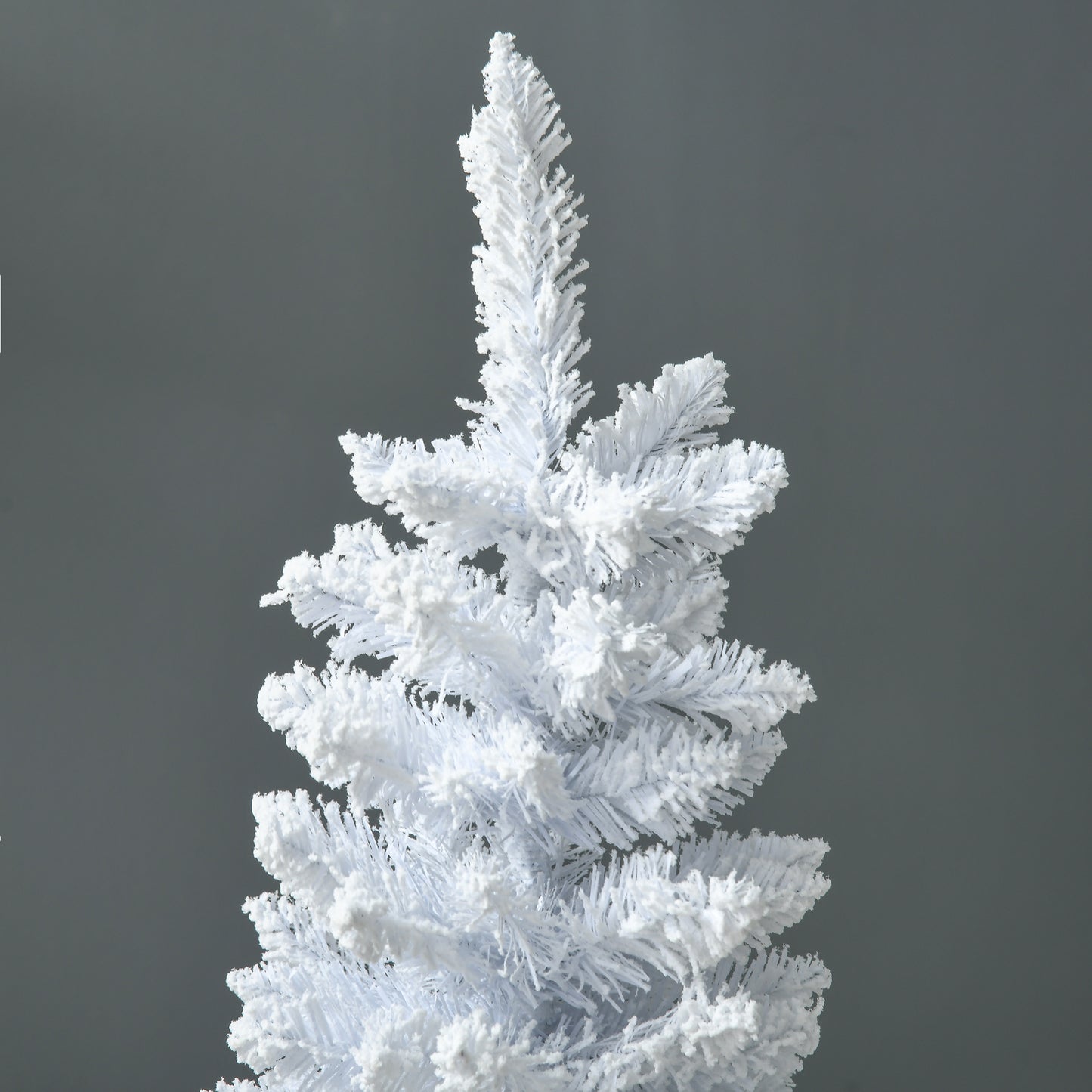 Snow Flocked Artificial Christmas Tree - Pencil Shape, White