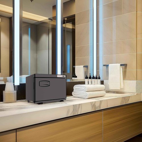 Hot Towel Warmer SalonDepot 8L Capacity Spa Towel Warmer with Compact Design for Salon, Barber Shop, Massage & Facial (Black)