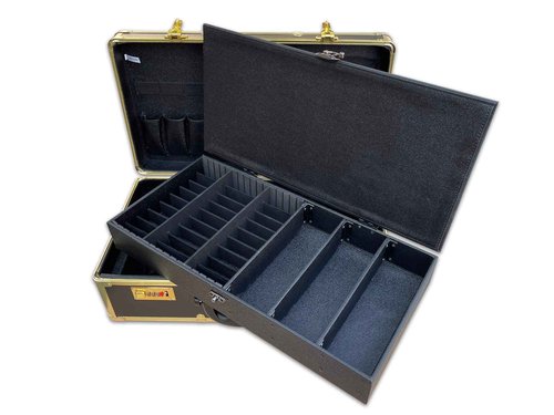NNITEK Big space barber box double layer barber case gold color……