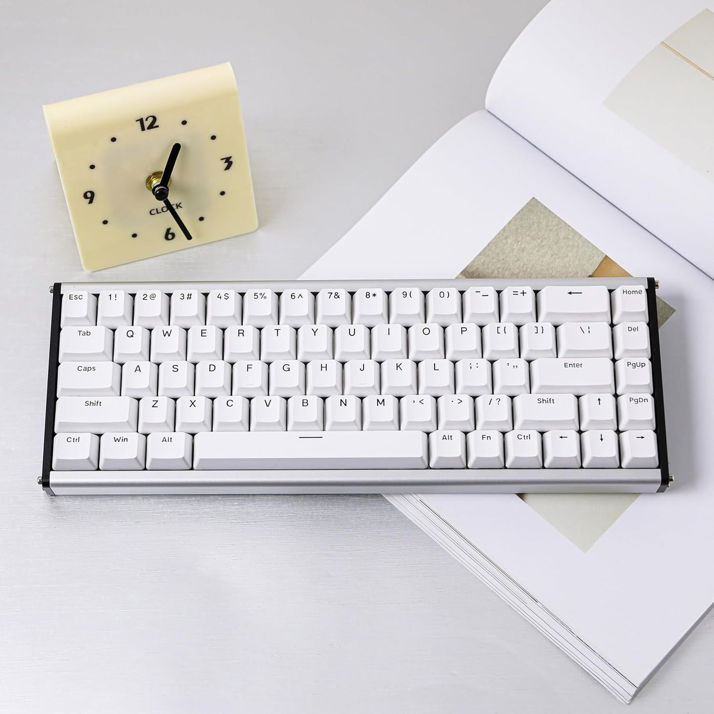 AJAZZ ALUX68 HE Aluminum Rapid Trigger Gaming Keyboard with Magnetic Switch, Wired Hall Effect Keyboard with 8K Polling Rate, 0.125ms Latency, RGB Backlight (Black Side-Printed, ALUX68)