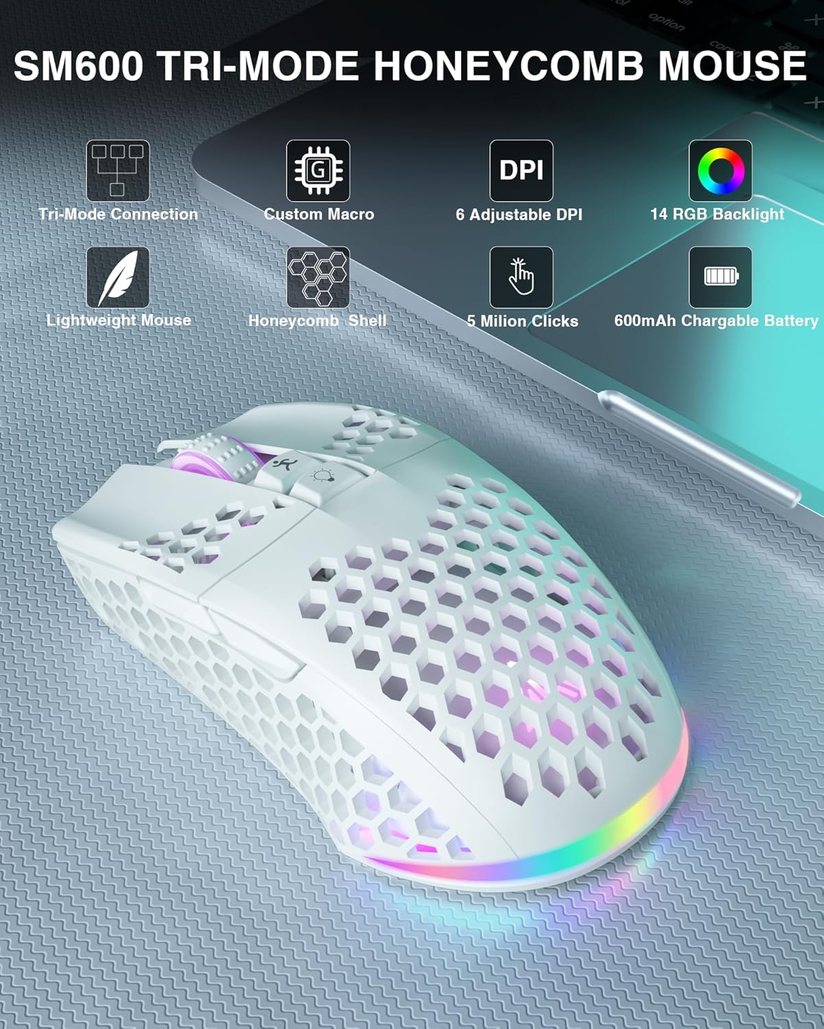 60 Percent Keyboard and tri Mode Wireless Gaming Mouse