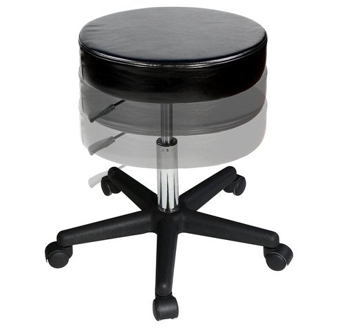 Height Adjustable Rolling Swivel Hydraulic Stool in Black for Salon,Beauty, Home and Office