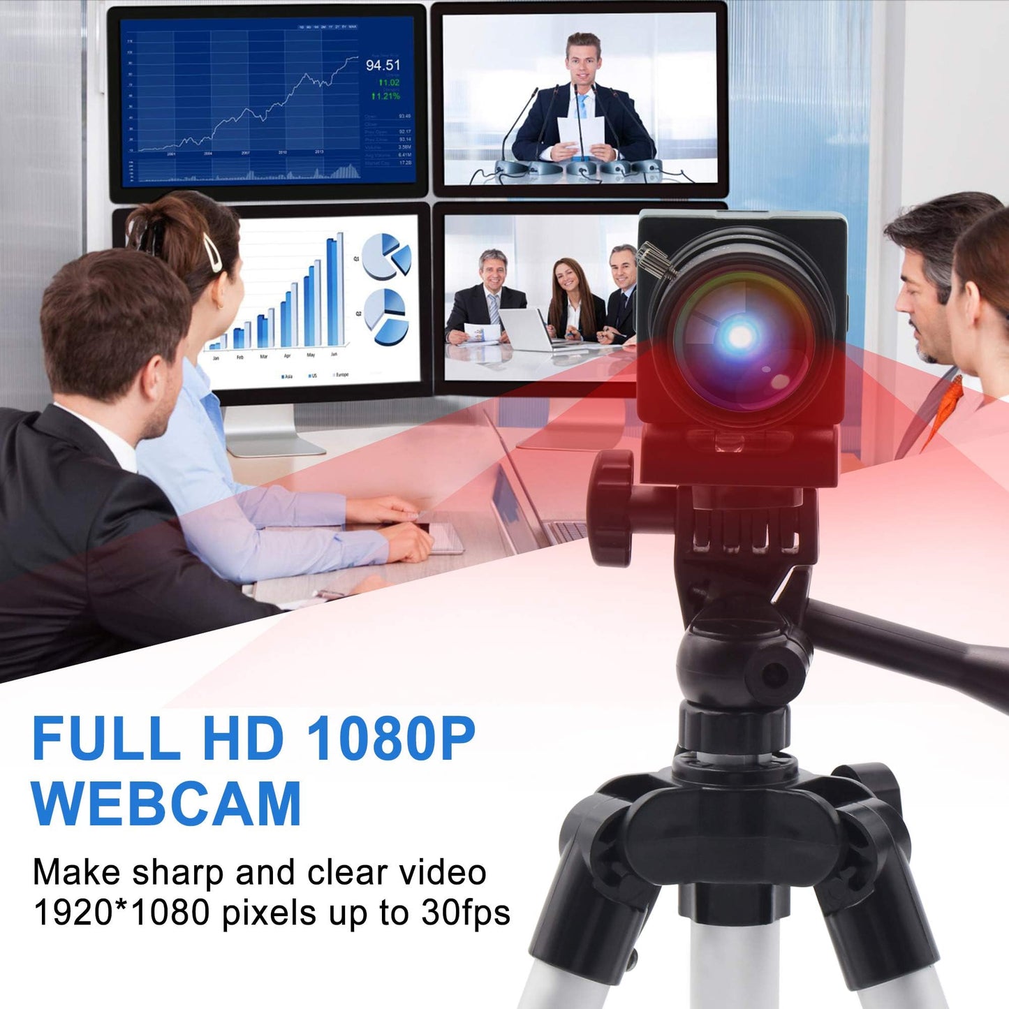 ALPCAM 100fps USB Webcam 2MP 1080P, 2.8-12mm Varifocal Lens, Plug and Play, OpenCV-Compatible for Video Conference, Linux/Windows/Android