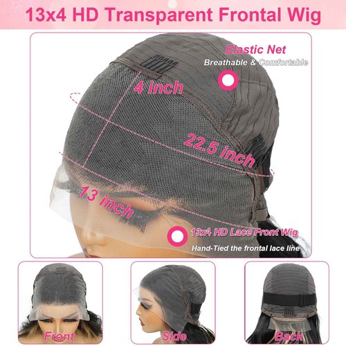 Kephare FB/27 Highlight Balayage Wig Human Hair 13x4 HD Lace Front Wigs Body Wave 1B/27 Ash Blonde Omber Glueless Wig Pre Plucked With Baby Hair 180% Density 24 Inch