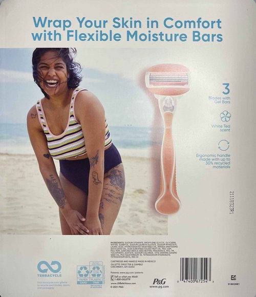 Venus Gillette 3 Razor Blade ComfortGlide White Tea with 12 Gel Cartridges