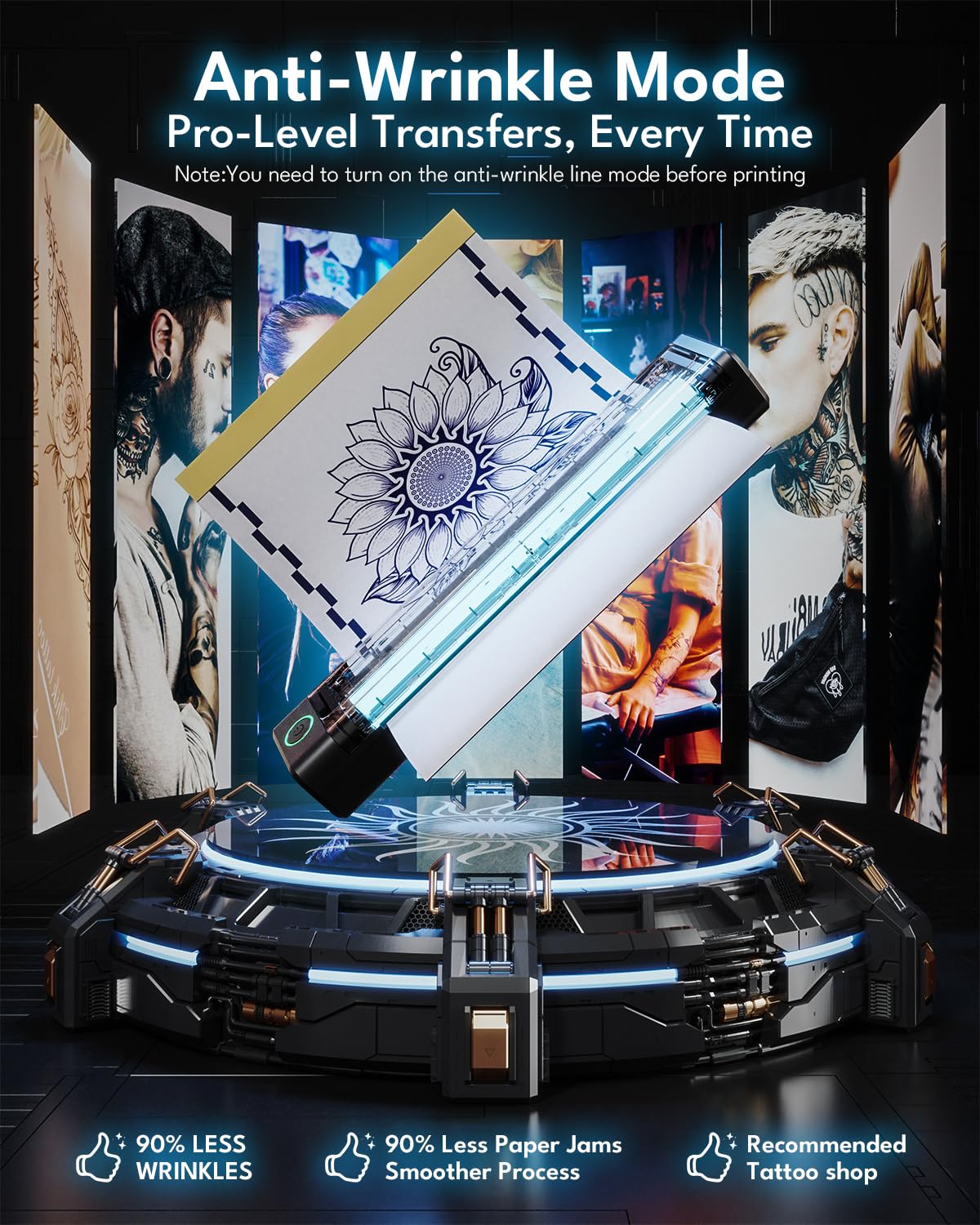 2025 New Wireless Tattoo Stencil Printer with 10 pcs of Transfer Paper,Tattoo Printer Machine for Tattoo Artists& Beginners,Compatible with Phone&PC