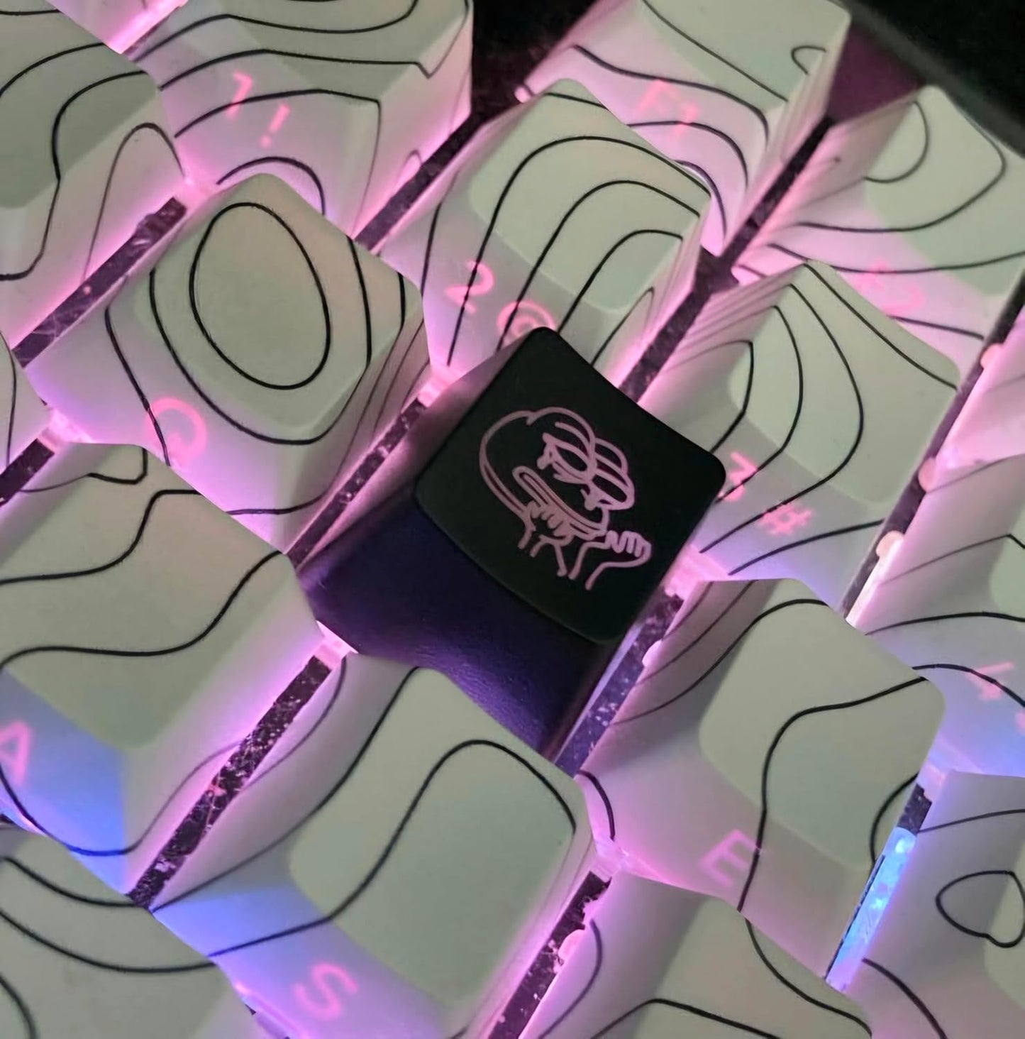 Alien Backlit Keycap Set - Custom kecaps for Cherry MX Mechanical Keyboard, SA Profile, R4 Keycaps, Translucent Backlight, PC Gaming Gifts, Personalized Keycap (Alien/Escape Key)
