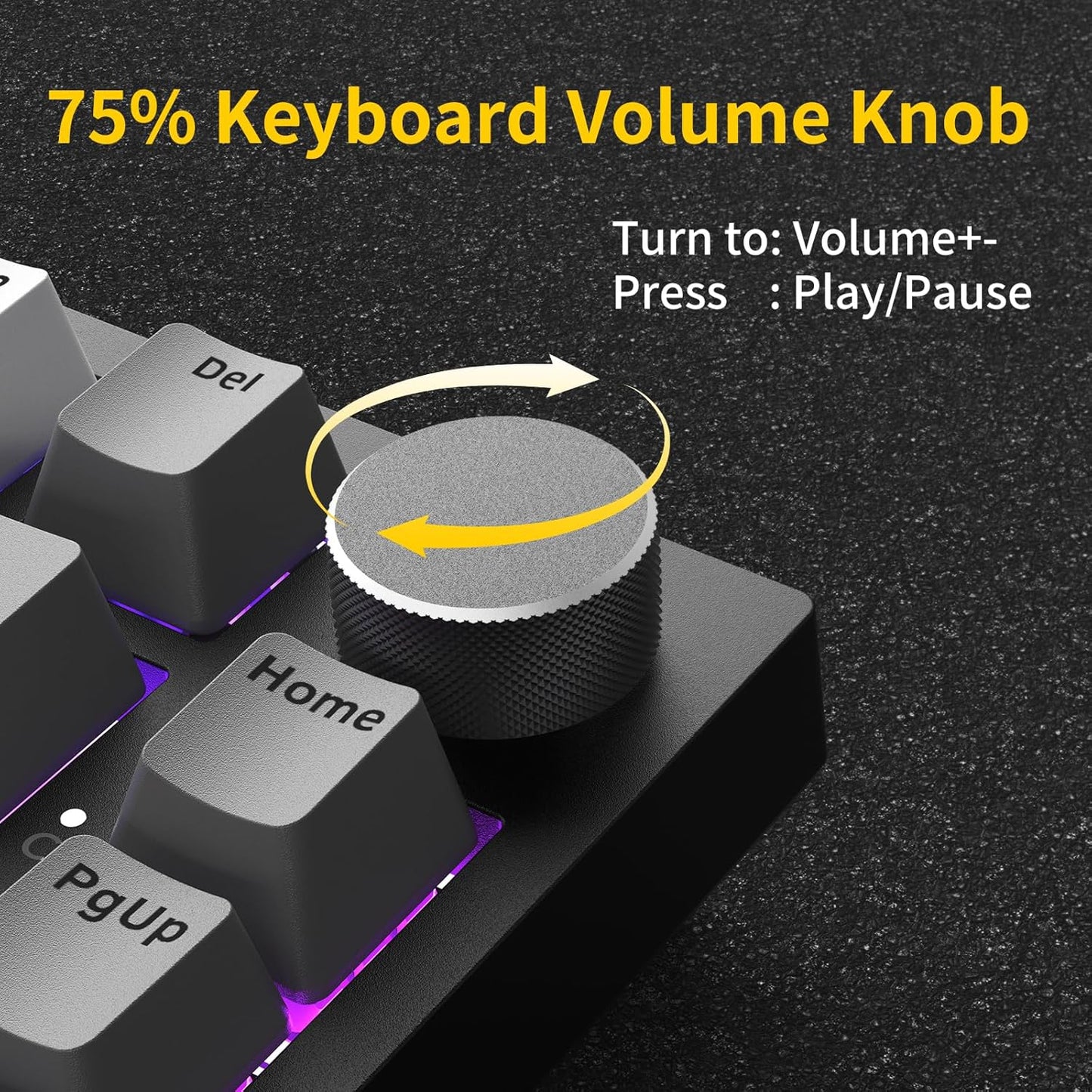 AJAZZ AK820PRO 75% Hot Swap Gasket Mount Mechanical Keyboard with TFT Display Screen, 4000mAh BT/2.4G/Wired RGB South Facing LED, MOA Profile Keycaps & Knob Control Flying Fish Switch
