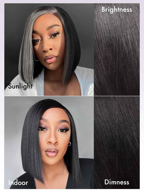 LUVME HAIR Bob Wig 100% Human Hair Wigs Glueless Lace Front 200% Density 10 Inches Bob, Pre Cut Plucked Lace Short Wig Ready To Go Natural Color Straight Bleached Knots Side Part Black Wigs