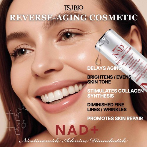 TSJ Bio NAD+ Brilliant Brightening Serum - Advanced Formula with NAD+ 50,000PPM, Resveratrol, Exosomes, Glutathione & Tranexamic Acid