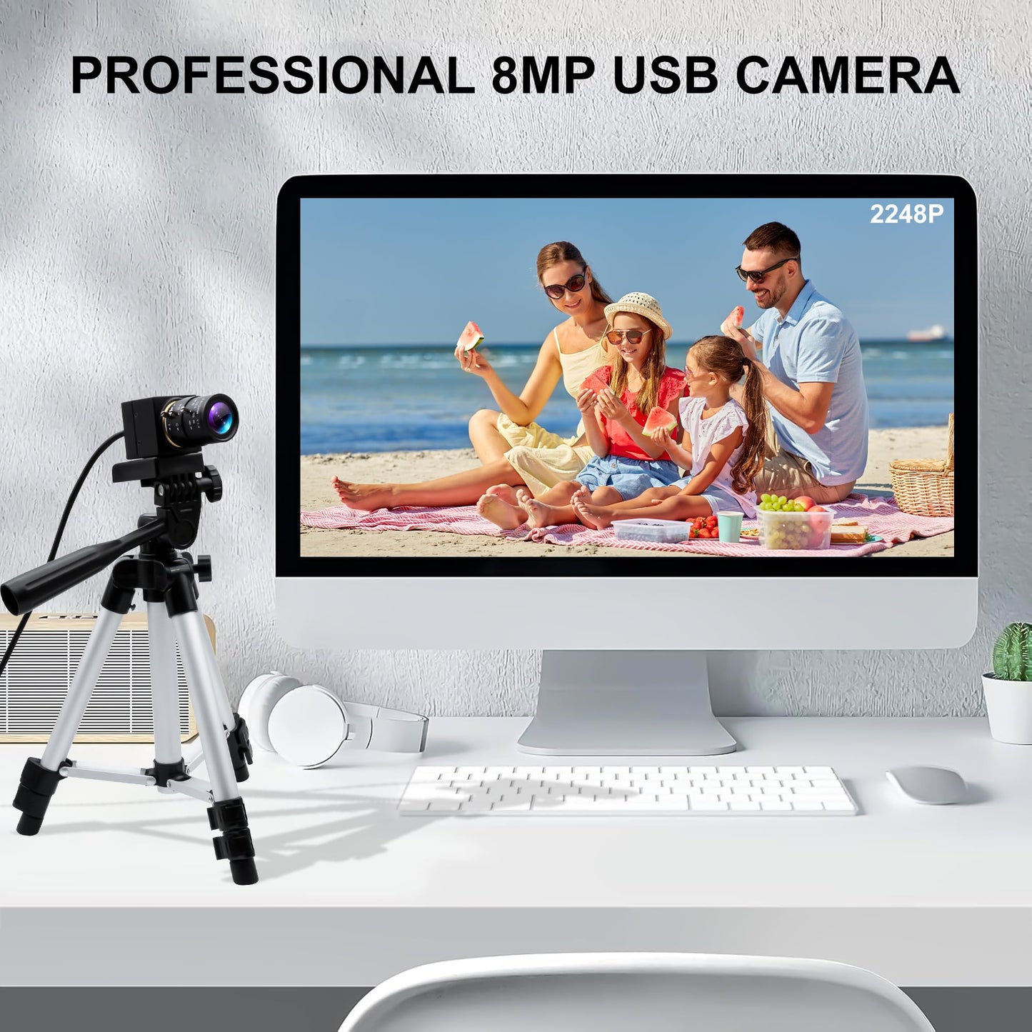 ALPCAM USB Camera 8MP Webcam Full HD 2448P Optics Zoom Camera with 2.8-12mm Wide Angle Varifocal Lens Web Cam,UVC USB Webcam for Mac/Windows/Linux/Raspberry Pi