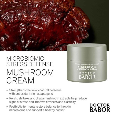 BABOR Microbiomic Stress Defense Mushroom Cream, Antioxidant and Microbiome Complex Protect, Moisturizer Balances and Revitalizes Skin, Improve Skin Barrier, Reduce Fine Lines & Wrinkles, 1.69 oz