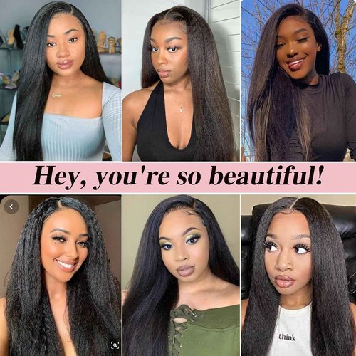 Giginger Brazilian Human Hair Bundles 24 26 28 Inch Natural Black Yaki Wave Bundles Human Hair Brazilian Natural Black Unprocessed Virgin Quick Weave Hair for Black Women