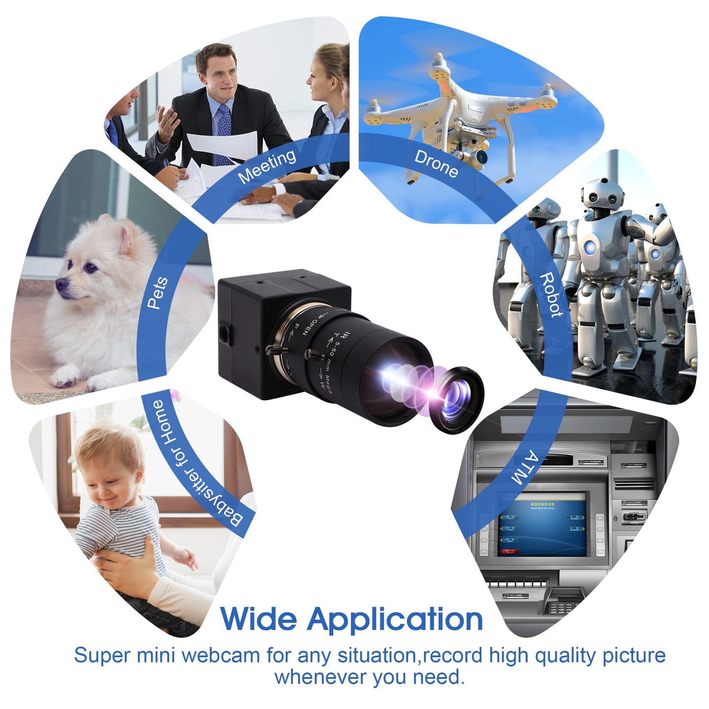 ALPCAM USB Camera 4K Ultra HD Webcam with 5-50mm Varifocal Lens USB Camera High Resolution 3840P Optical Web Camera,Manual Zoom Conference Webcam Support OPENCV on Mac/Window/Linux