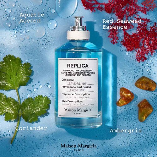Maison Margiela - Replica - Sailing Day Eau de Toilette - Fresh Fragrance - With Acquatic Accord, Coriander, & Red Seaweed - 1.0 Fl Oz