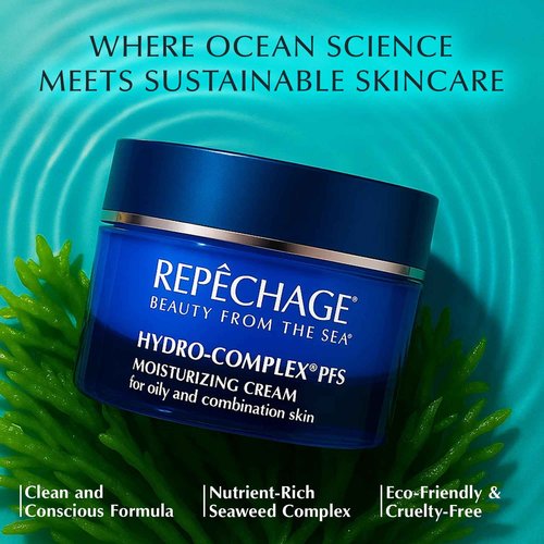 Repechage Hydro-Complex PFS Hydrating Face Cream for Oily & Combination Skin – Non-Comedogenic Moisturizer with Seaweed Extract, B3 & AHAs – Supports Skin Elasticity, Smooths Fine Lines, 1.5 fl oz