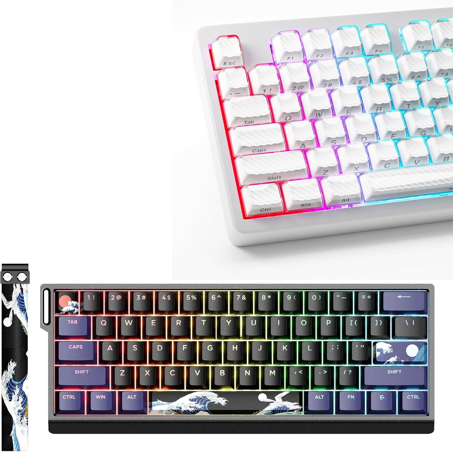 XVX H61 Wired Aluminum Gaming Keyboard and Crystal Jelly Keycaps
