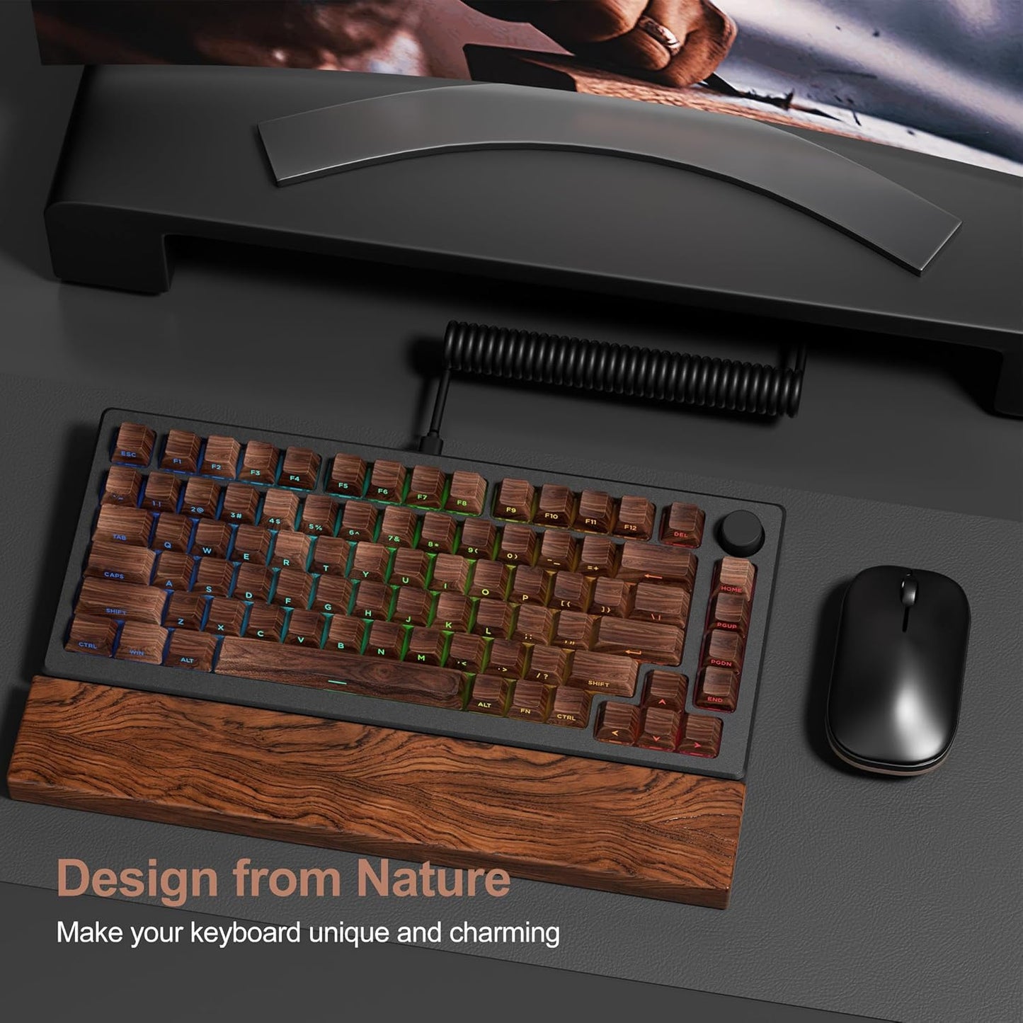 XVX PBT Keycaps - Shine Through Keycaps, Side Printed Custom Keycaps 75 Percent, Rose Garden Key Cap Set Dye Sub & Double Shot, 130 Keys Cherry Profile Keyboard Keycap for Mechanical Keyboard
