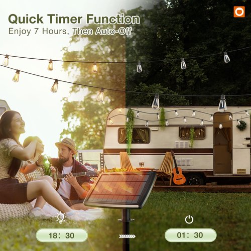 addlon 78(72+6) FT Solar String Lights Waterproof,Patio Lights Solar Powered with Remote & USB Port 3 Lighting Modes 24+2 LED Shatterproof Bulbs Outdoor Lights for Camping Backyard Garden