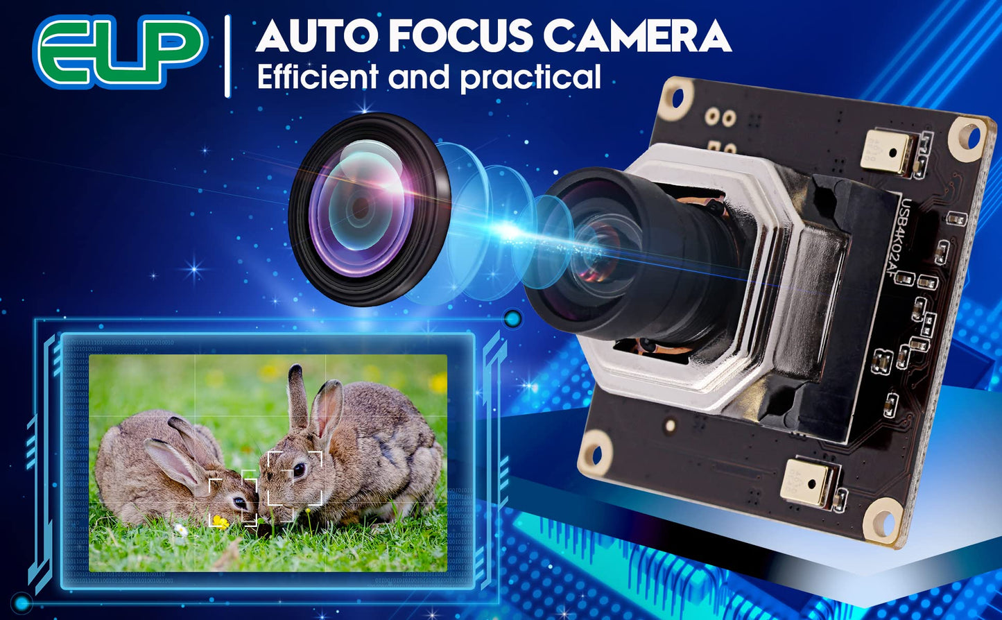 4K USB Camera Module Autofocus with Dual Microphone for Computer and Raspberry Pi Mini UVC USB2.0 Webcam Board 8mp Industrial Lightburn Camera IMX415 PC Camera Audio Video Web Camera for Laptop