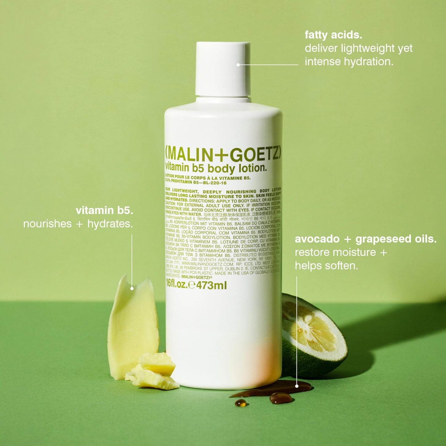 Malin + Goetz Vitamin B5 Body Lotion for Women & Men, 16 Fl. Oz. — Body Moisturizer for Dry Skin, All Skin Types, Dry Skin Moisturizer, Hydrating Body Lotion, Vegan & Cruelty Free