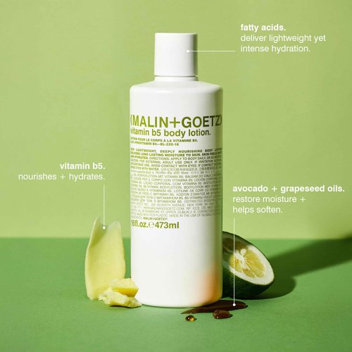 Malin + Goetz Vitamin B5 Body Lotion for Women & Men, 16 Fl. Oz. — Body Moisturizer for Dry Skin, All Skin Types, Dry Skin Moisturizer, Hydrating Body Lotion, Vegan & Cruelty Free