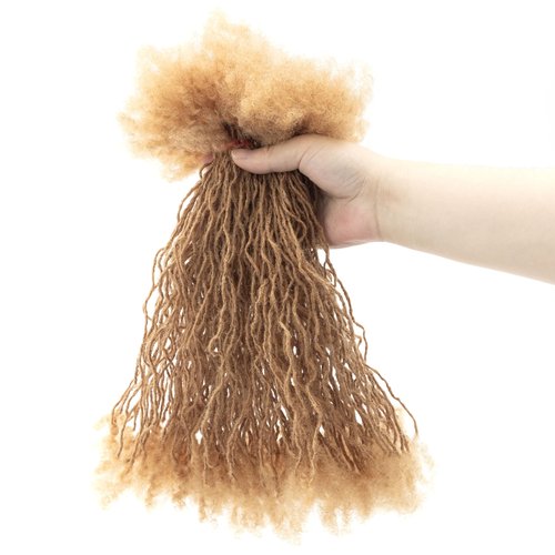 EV&ET Handmade Interlocking Sisterlocks Curly Tips 100% Real Human Hair Permanent Micro Locs Extensions Natural Looking Soft Dreadlocks Can Be Bleached and Dyed (#27 40pieces, 10inch 0.2cm)