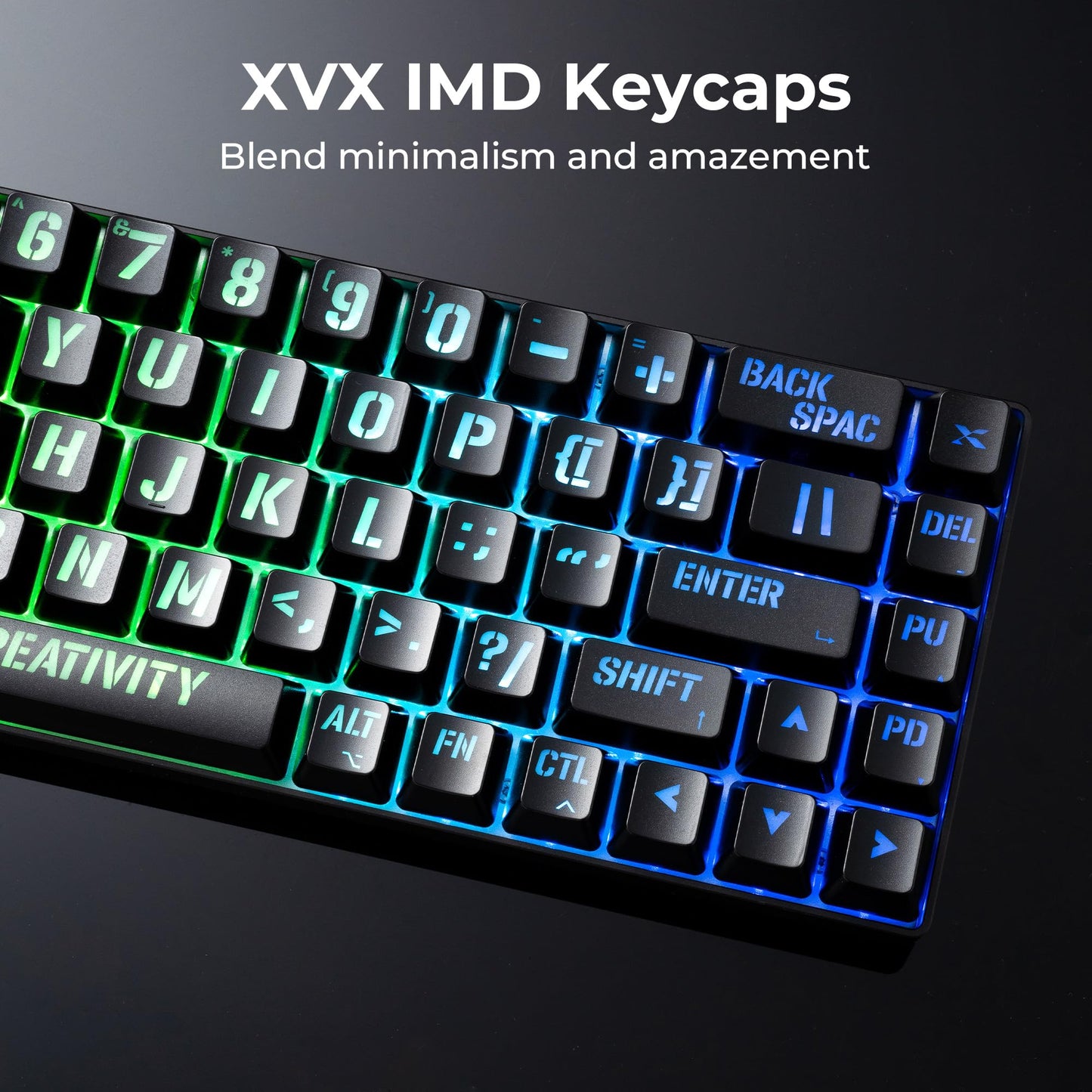 XVX HE68 Max Rapid Trigger Keyboard 60% Percent,Hall Effect Keyboard with Gateron Magnetic Jade Max Switch,CNC Aluminum Frame Custom Mechanical Key Board for PC/Laptop/Xbox/PS4/PS5,Miami Theme, Black