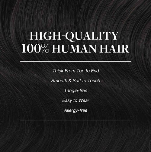GOO GOO Clip in Hair Extensions Real Human Hair, Remy Human Hair Extensions Clip ins for Women, Natural Human Hair, 20inch 120g 7Pcs, 1B Natural black