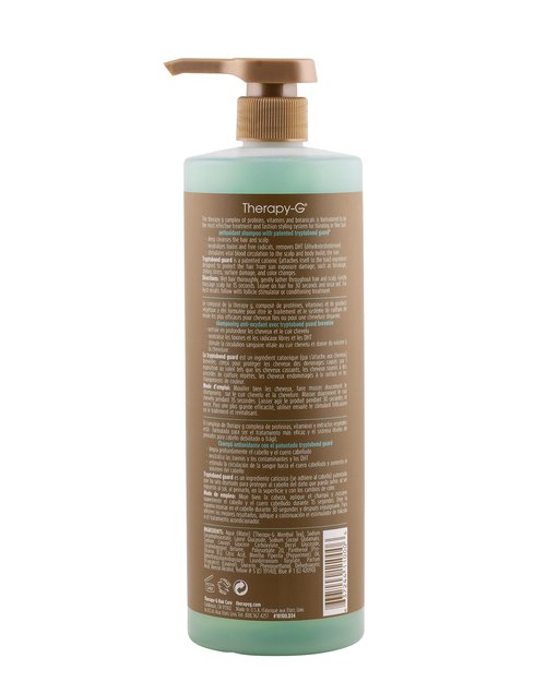 Therapy-G Antioxidant Shampoo (Liter 33.8oz) for fine, thinning hair and anti hair loss. Protects hair color and prevents damage and helps inhibit DHT and stimulate renewed growth shampoo..