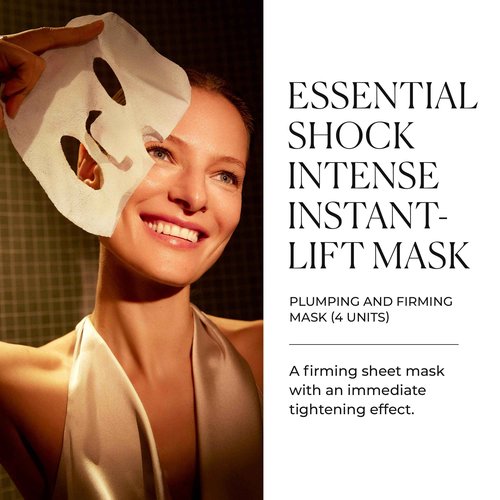 Natura Bissé Essential Shock Intense Instant-Lift Mask, Firming Sheet Mask, Hydrates, Firms & Plumps, For All Skin Types, 4 units