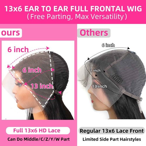 PERISMODA 12A 13x6 Full Lace Frontal Wig Straight Wave Virgin Human Hair Wigs Straight Wave 13x6 HD Lace Front Wigs For Women 180 Density 18 Inch Invisible Bleached Knots Wig