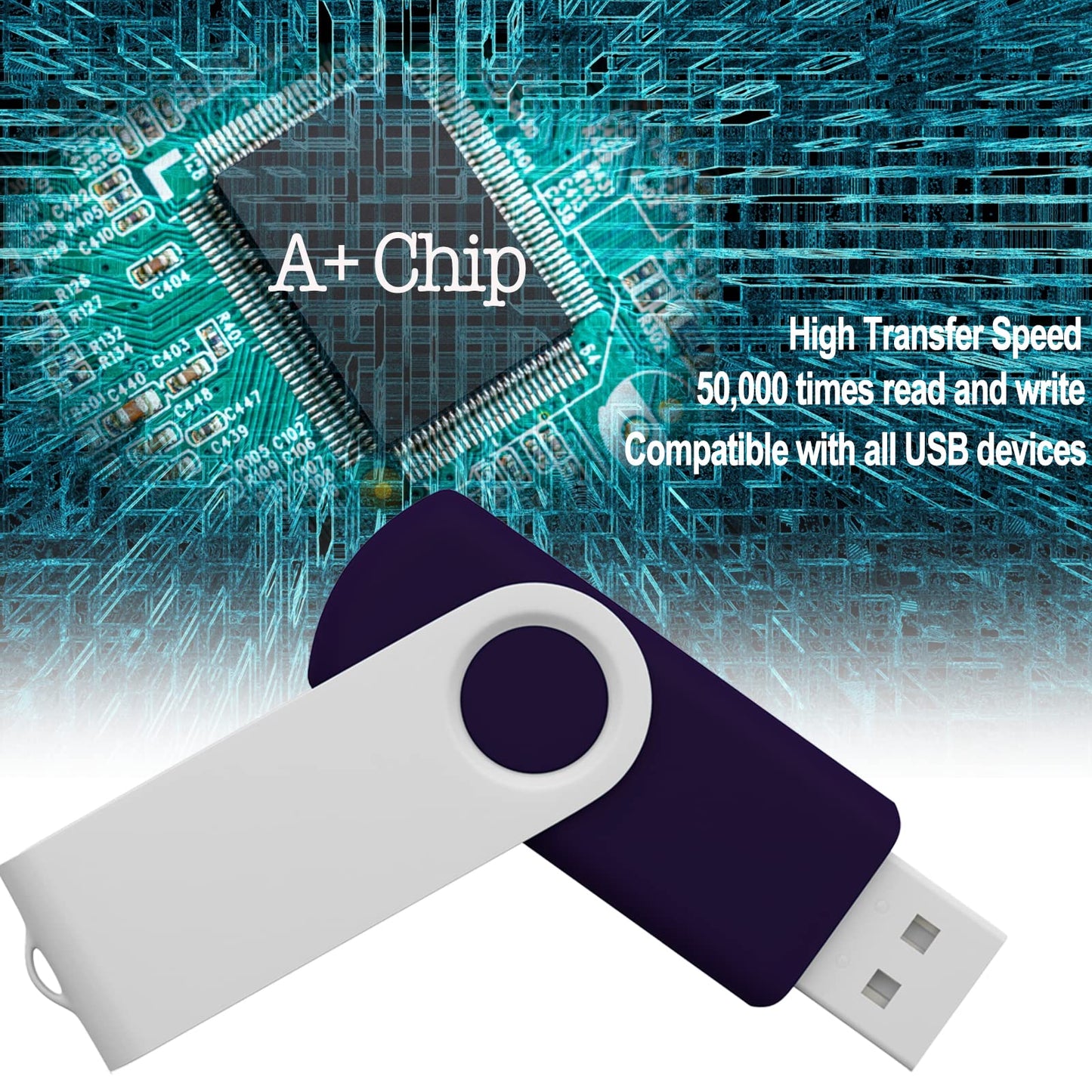 32GB Flash Drive Thumb Drives 10 Pack, JBOS USB Drive 32 GB USB2.0 Swivel Metal USB Memory Sticks, Multipack Jump Drives Colorfufl Pen Drives for Data Storage Backup