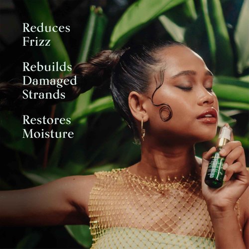 SHAZ & KIKS Moringa Anti-Breakage Peptide Serum for Dry, Frizzy Hair | Controls Frizz and Rebuilds Damaged Strands | Blend of Clinically Active Peptides and Ayurvedic Oils, 1 Fl Oz