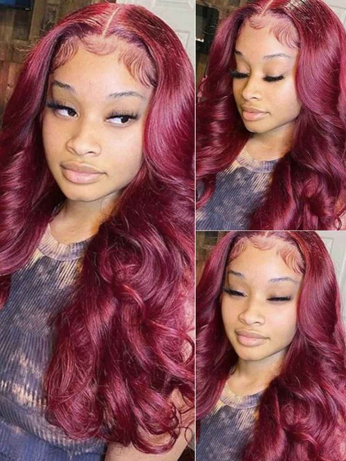 99j 13x4 Body Wave Lace Front Wigs Human Hair Pre Plucked 200 Density HD Lace Front Wigs for Women Glueless Wigs Human Hair Natural Black Color 24 Inch