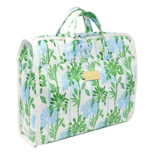 Lilly Pulitzer Travel Toiletry Bag with Handle, Pockets, and Zipper, Hanging Travel Organizer for Makeup and Toiletries (Swayin in the Breeze)