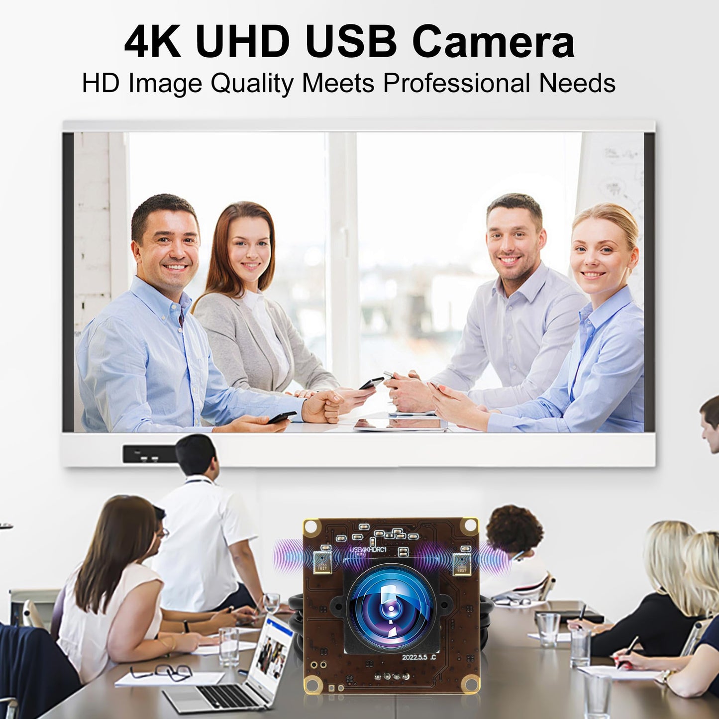 ALPCAM 4K USB Camera Ultra HD 2160P Webcam with IMX317 Sensor, 170 Degree Fisheye Lens, Dual Microphone, Plug and Play for Windows/Mac/Linux/Raspberry Pi