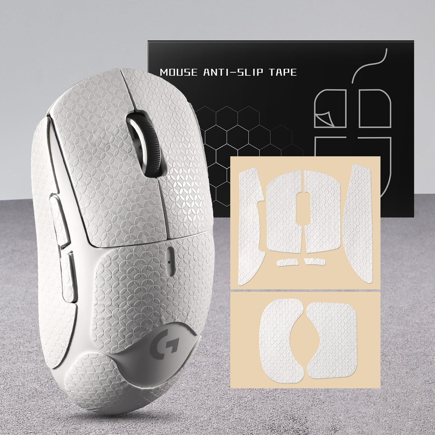 Anti-Slip Mouse Grip Tape for Logitech G Pro Wireless Mouse Skin Sweat-Resistant G Pro Mice Sticker Decal(White)