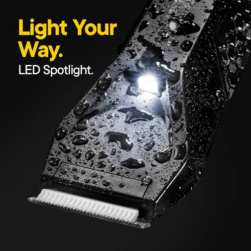 TOOLETRIES The Shearer - Groin & Body Hair Trimmer for Men, Electric Shaver for Pubic Hair, Balls, Groin, Chest, Legs, Waterproof Wet/Dry Clippers, Rechargeable, Bonus Shower Kit