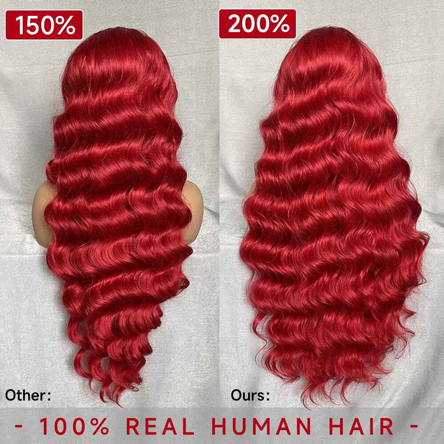 30 Inch Red Human Hair Wig 200% Density Colored Body Wave 13x4 Bright Red Human Hair Lace Front Wigs Pre Plucked HD Lace Frontal Wigs Human Hair for Women