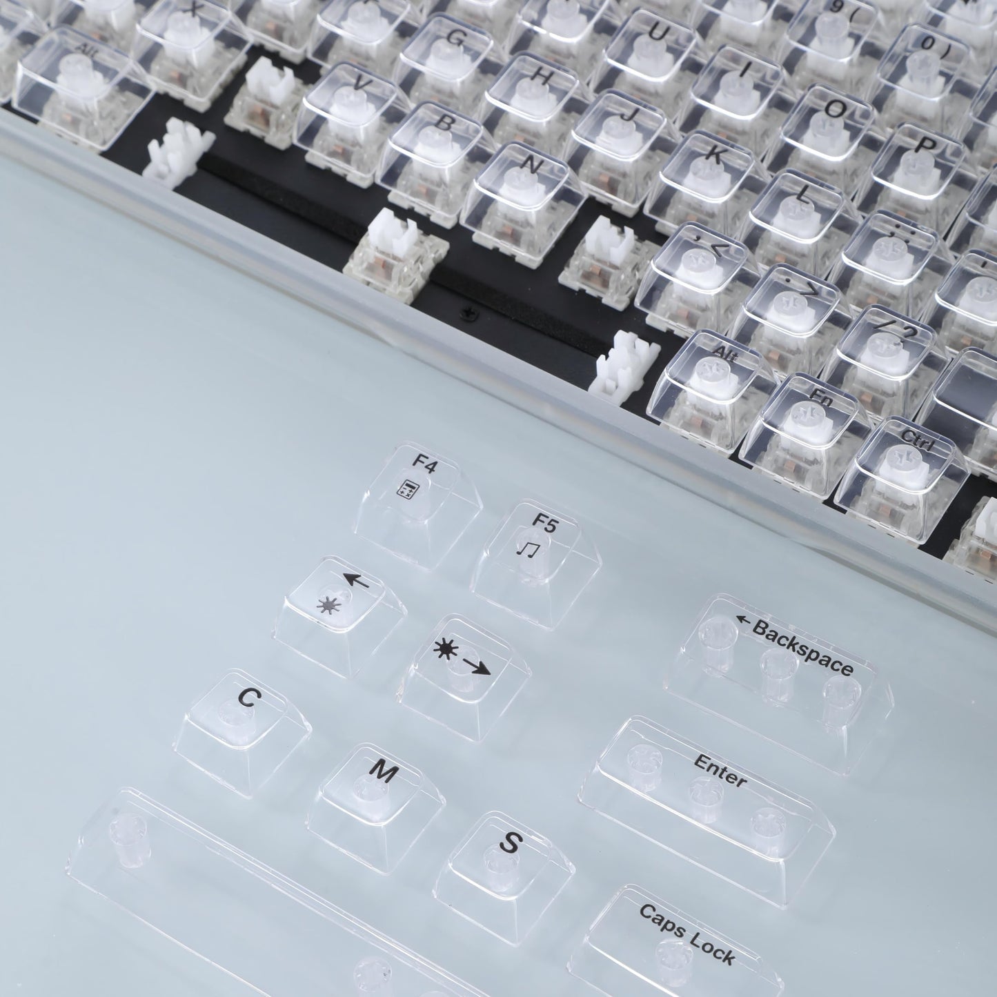 ZyphX Z-Zero 98-Key Mechanical Keyboard, Hot-Swappable RGB, Crystal Clear Housing, Ice Soul Linear Switches, TOP Mount (Crystal)