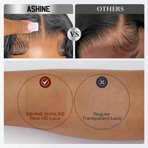 ASHINE 5x5 HD Lace Closure Body Wave Straight Human Hair 5x5 Real HD Lace Closure Invisible Bleached Knots Pre Plucked with Baby Hair Natural Hairline 18 Inch