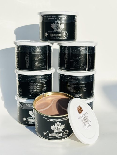 Sharonelle Natural Chocolate Soft Wax for Sensitive Skin in 14 oz. - 8 cans