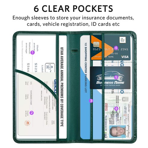 CoBak Car Registration and Insurance Holder - Vehicle Glove Box Car Organizer,Auto Truck Comparment Accessories Case with Magnetic Closure for Driver License,Cards