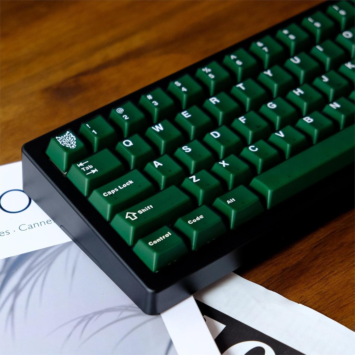 ABS Cherry Profile Double-Shot Keycaps, 114 Keys Green Emerald Keycap Set