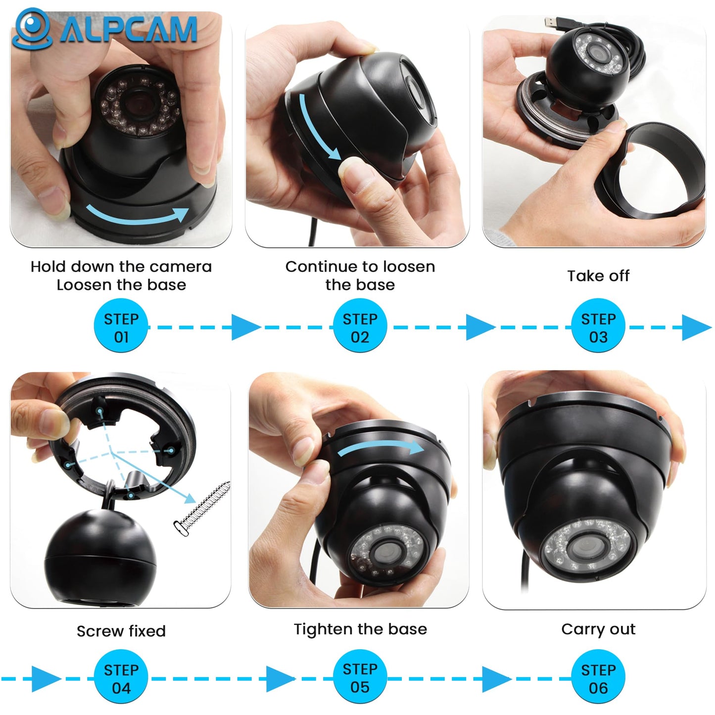 ALPCAM USB Camera Security Camera Outdoor Dome USB Webcam, 720P Day & Night Vision USB Camera for Computer, Waterproof Camera with IR LEDs for Car Park Baby Monitor Home Surveillance